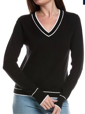 Theo & Spence black and white v neck sweater